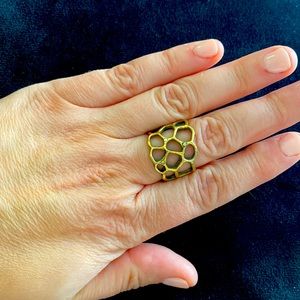 Waxing Poetic / Poetic Exchange Honey Love honeycomb adjustable size ring.